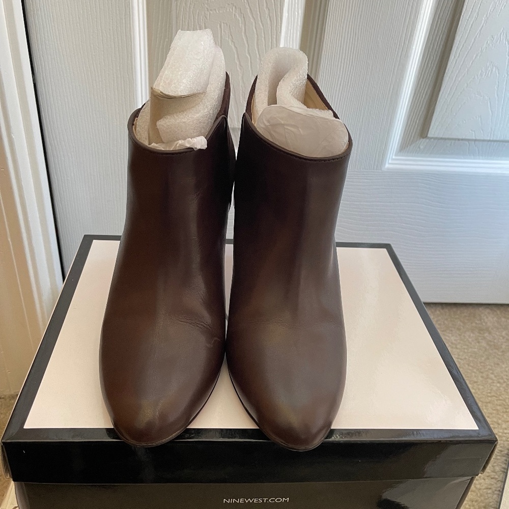 Nine West Brown Leather Booties - New